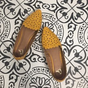 Mustard Yellow Point Toe Flats